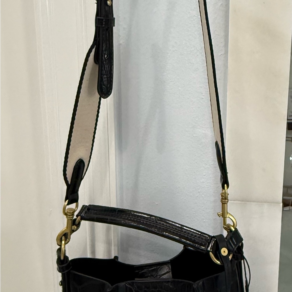 Black and Cream Women's Pressed Croc Shoulder/Handle Bag NWOT - Picture 8 of 8